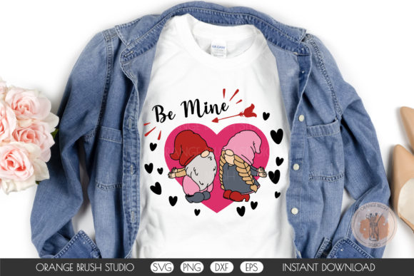 Gnomie Be Mine Valentine SVG Cute Quote