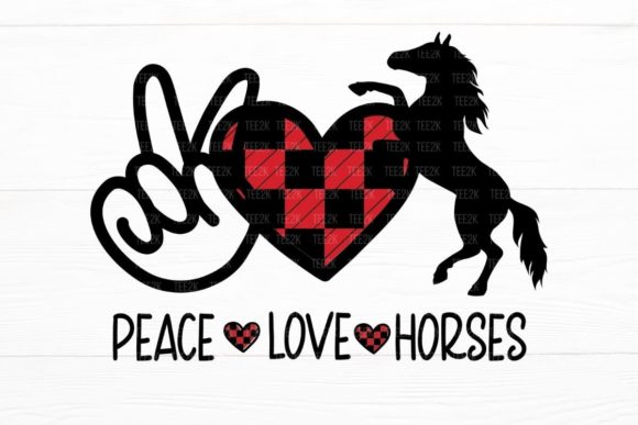 Peace Love Horses Quote Saying: A Versatile Graphic Design Asset for Crafts and Marketing